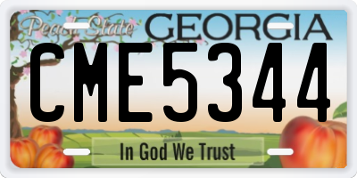 GA license plate CME5344
