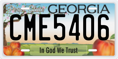 GA license plate CME5406