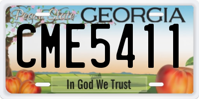 GA license plate CME5411