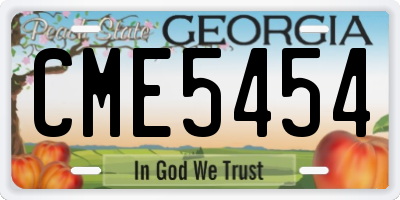 GA license plate CME5454