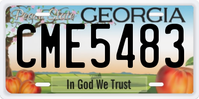 GA license plate CME5483