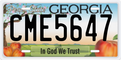 GA license plate CME5647