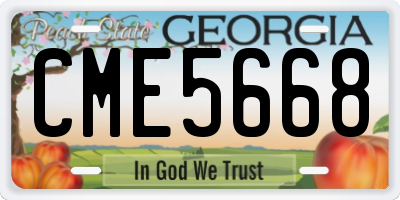 GA license plate CME5668
