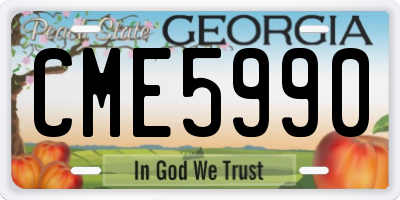 GA license plate CME5990