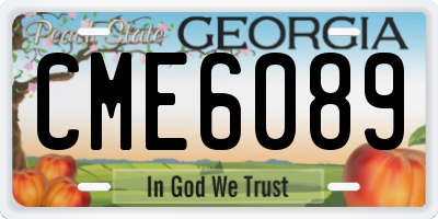 GA license plate CME6089