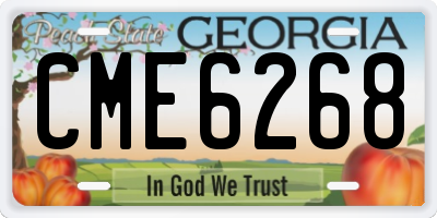 GA license plate CME6268