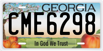 GA license plate CME6298