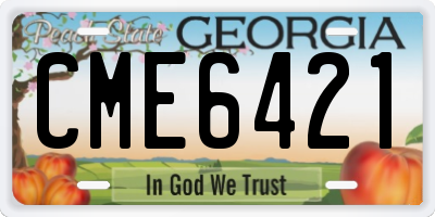 GA license plate CME6421