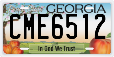 GA license plate CME6512