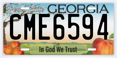GA license plate CME6594