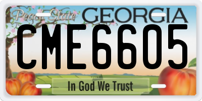 GA license plate CME6605