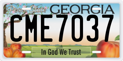 GA license plate CME7037