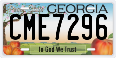 GA license plate CME7296