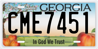 GA license plate CME7451