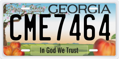 GA license plate CME7464