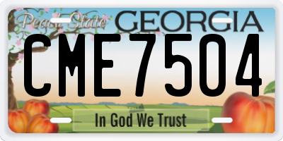 GA license plate CME7504