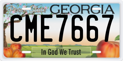 GA license plate CME7667