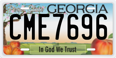 GA license plate CME7696