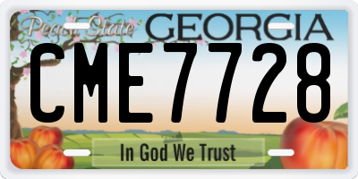 GA license plate CME7728
