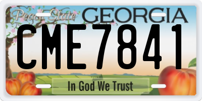 GA license plate CME7841