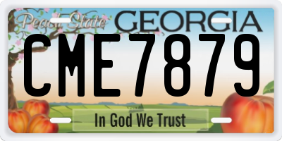 GA license plate CME7879