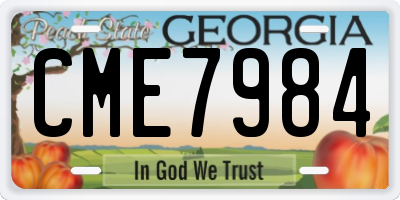 GA license plate CME7984