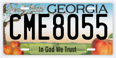 GA license plate CME8055