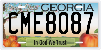 GA license plate CME8087