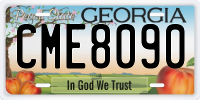 GA license plate CME8090