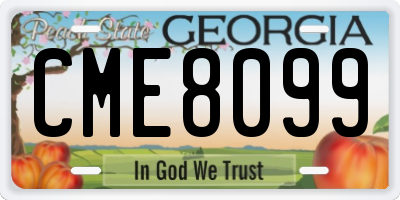 GA license plate CME8099