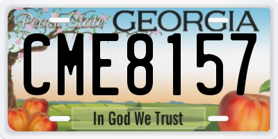 GA license plate CME8157