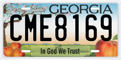 GA license plate CME8169