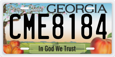 GA license plate CME8184
