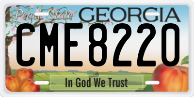 GA license plate CME8220