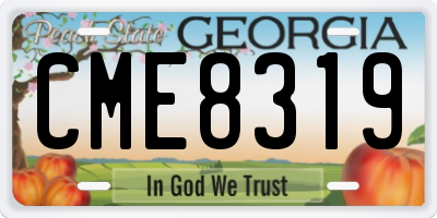 GA license plate CME8319