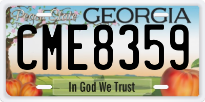 GA license plate CME8359
