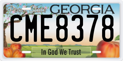 GA license plate CME8378