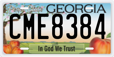 GA license plate CME8384