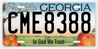 GA license plate CME8388
