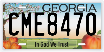 GA license plate CME8470
