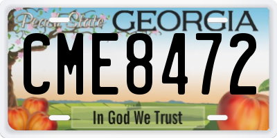 GA license plate CME8472