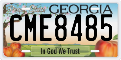 GA license plate CME8485