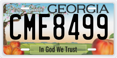 GA license plate CME8499