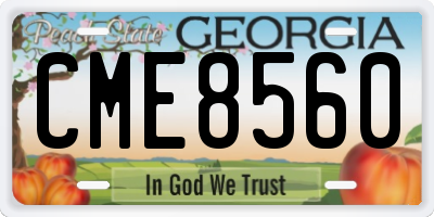 GA license plate CME8560