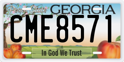 GA license plate CME8571