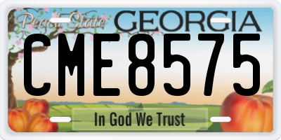 GA license plate CME8575