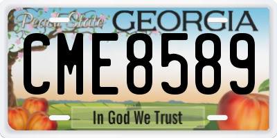 GA license plate CME8589