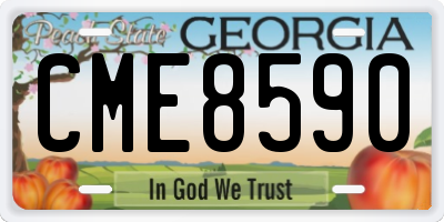 GA license plate CME8590