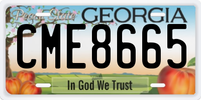 GA license plate CME8665