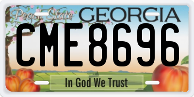 GA license plate CME8696